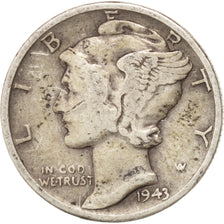 Stati Uniti, Mercury Dime, Dime, 1943, U.S. Mint, Philadelphia, MB, Argento,...
