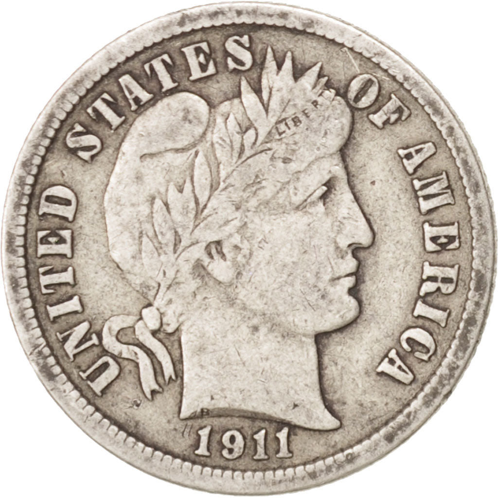 United States, Barber Dime, Dime, 1911, U.S. Mint, Philadelphia, VF(30-35)