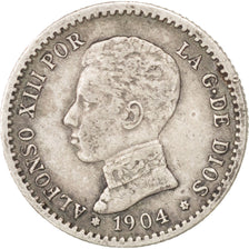 Spain, Alfonso XIII, 50 Centimos, 1904, Madrid, EF(40-45), Silver, KM:723