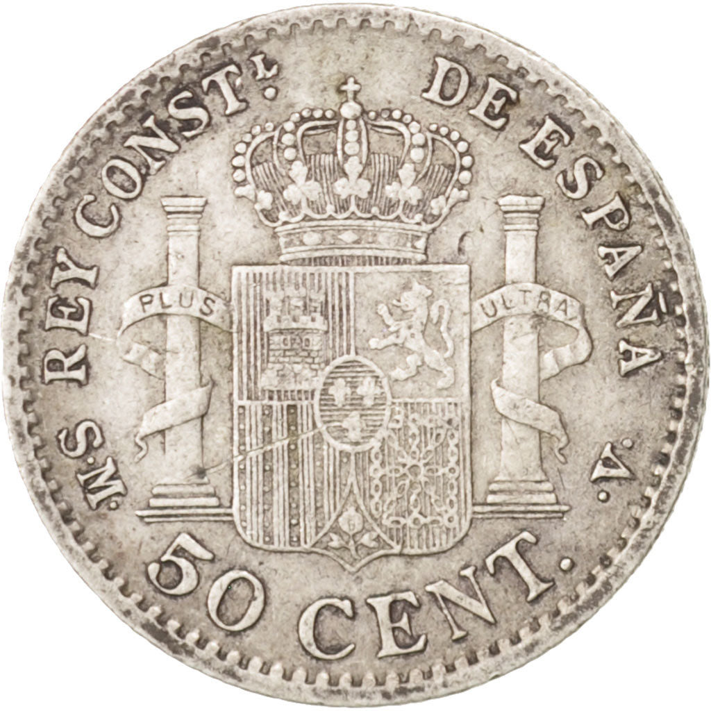 Spain, Alfonso XIII, 50 Centimos, 1904, Madrid, EF(40-45), Silver, KM:723