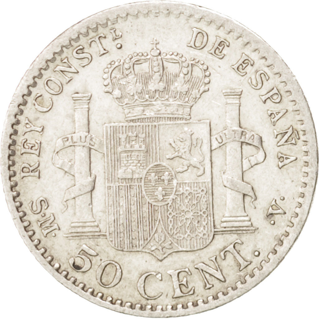 Moneta, Spagna, Alfonso XIII, 50 Centimos, 1904, Madrid, BB+, Argento, KM:723