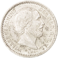 Netherlands, William III, 10 Cents, 1882, AU(55-58), Silver