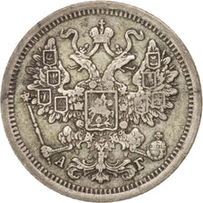 Russia, Nicholas II, 15 Kopeks, 1884, Saint-Petersburg, MB+, Argento, KM:21a.2