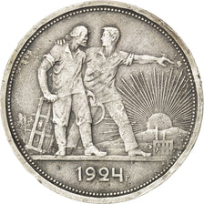RUSSIA, Rouble, 1924, KM #90.1, EF(40-45), Silver, 19.85