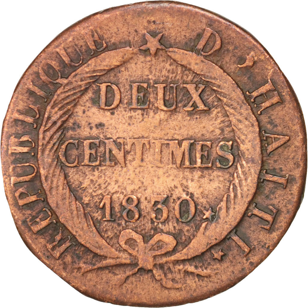 Haiti, 2 Centimes, 1830, EF(20-25), Copper, KM:A22