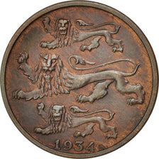 Moneda, Estonia, 2 Senti, 1934, MBC, Bronce, KM:15