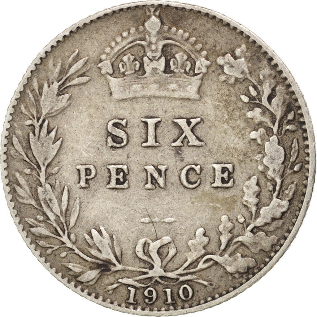 Großbritannien, Edward VII, 6 Pence, 1910, VF(20-25), Silver