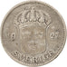 Sweden, Gustaf V, 25 Öre, 1927, Stockholm, VF(30-35), Silver, KM:785
