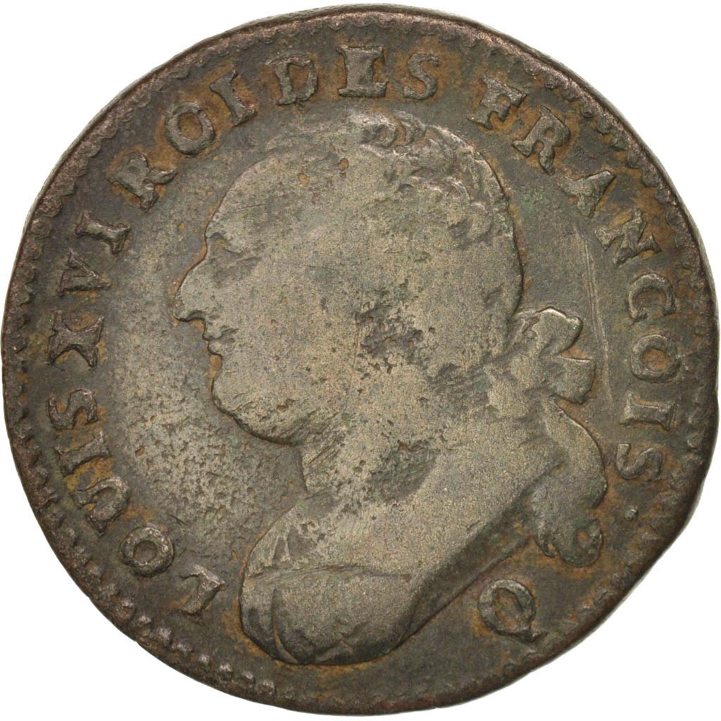Munten, Frankrijk, 12 deniers françois, 12 Deniers, 1792, Perpignan, FR