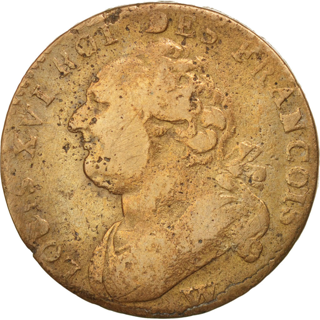 Monnaie, France, 12 deniers françois, 12 Deniers, 1793, Lille, B+, Bronze