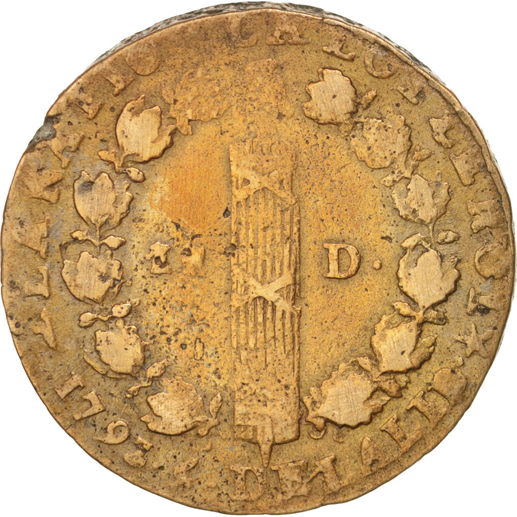 Monnaie, France, 12 deniers françois, 12 Deniers, 1793, Lille, B+, Bronze