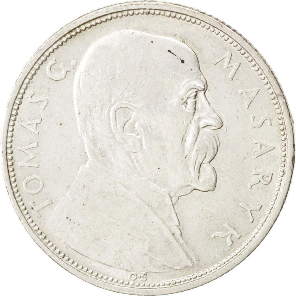 CZECHOSLOVAKIA, 10 Korun, 1928, KM #12, AU(50-53), Silver, 30, 9.91
