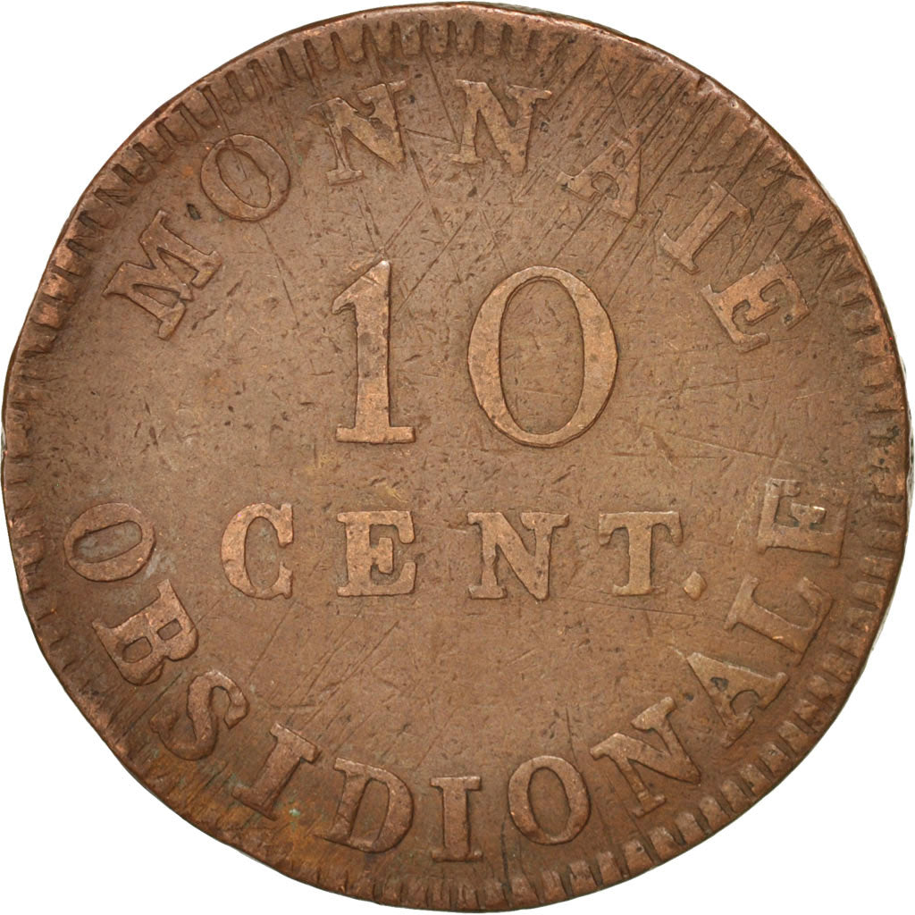 Coin, FRENCH STATES, ANTWERP, 10 Centimes, 1814, VF(30-35), Bronze, KM:7.2