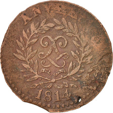 FRENCH STATES, ANTWERP, 5 Centimes, 1814, F(12-15), Bronze
