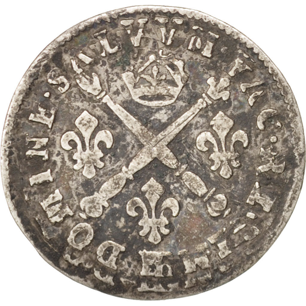 Francia, Louis XIV, 5 Sols aux insignes, 5 Sols, 1/16 ECU, 1703, Strasbourg,...