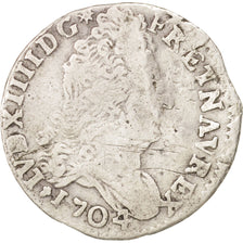 France, Louis XIV, 10 Sols aux insignes, 10 Sols-1/8 Ecu, 1704, La Rochelle