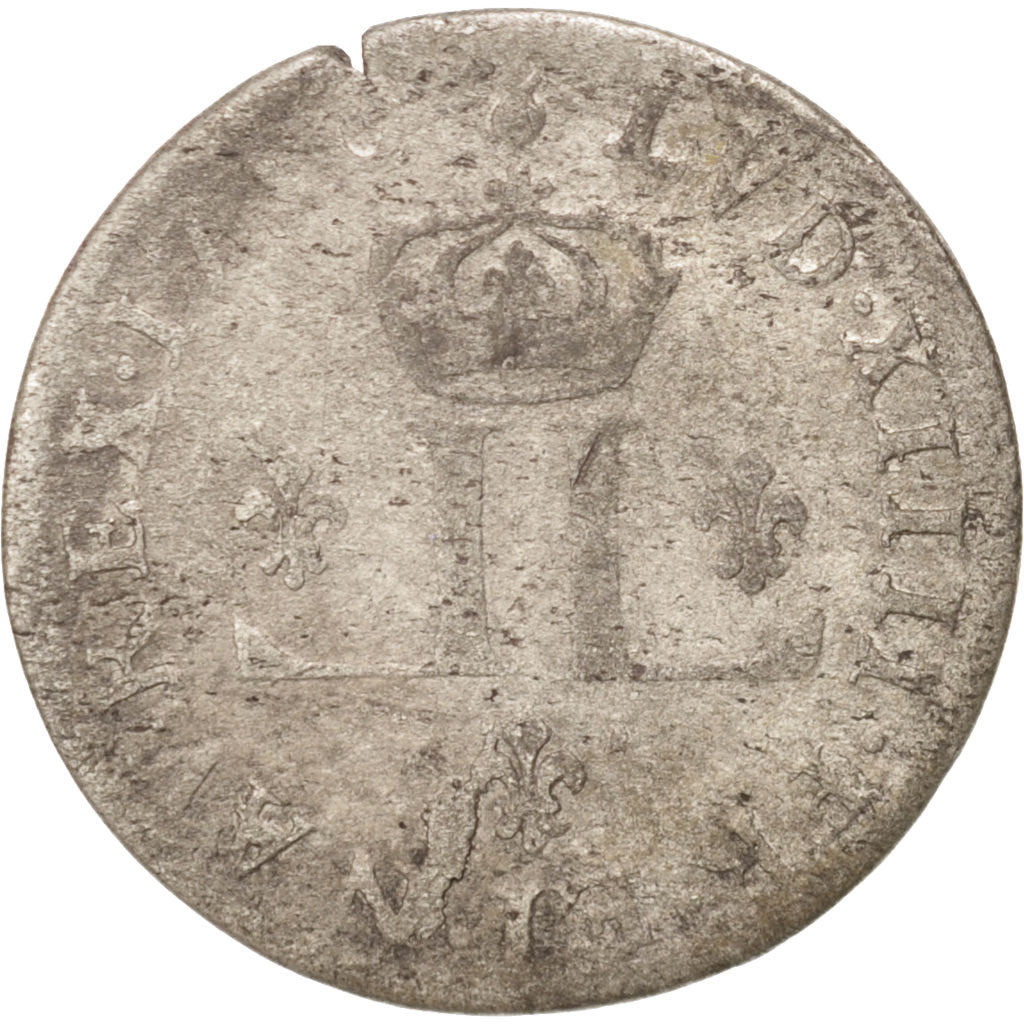 France, Louis XIV, XXX Deniers aux 2 L couronnés, 30 Deniers, 1710, Metz