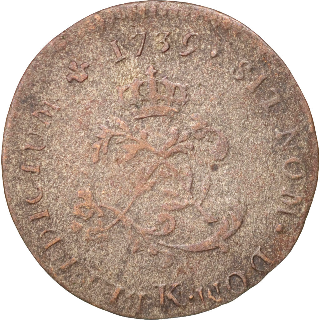 Francia, Louis XV, Double sol (2 sous) en billon, 2 Sols, 1739, Bordeaux, M+,...