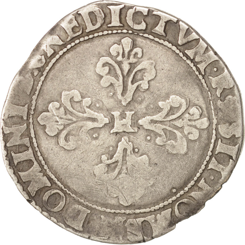 Moneta, Francia, Demi Franc, 1590, Toulouse, MB, Argento, Sombart:4716