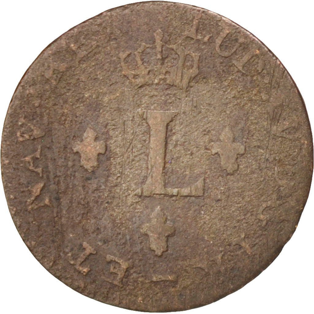 France, Louis XV, Sol ou « sou » en billon, Sol, 1740, Lille, F(12-15)