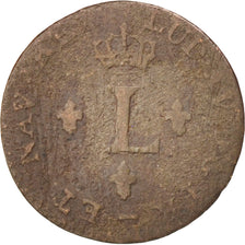 France, Louis XV, Sol ou « sou » en billon, Sol, 1740, Lille, F(12-15)