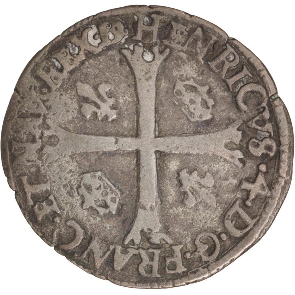 France, Henri IV, Douzain de Béarn, 1590, Morlaas, VF(20-25), Billon