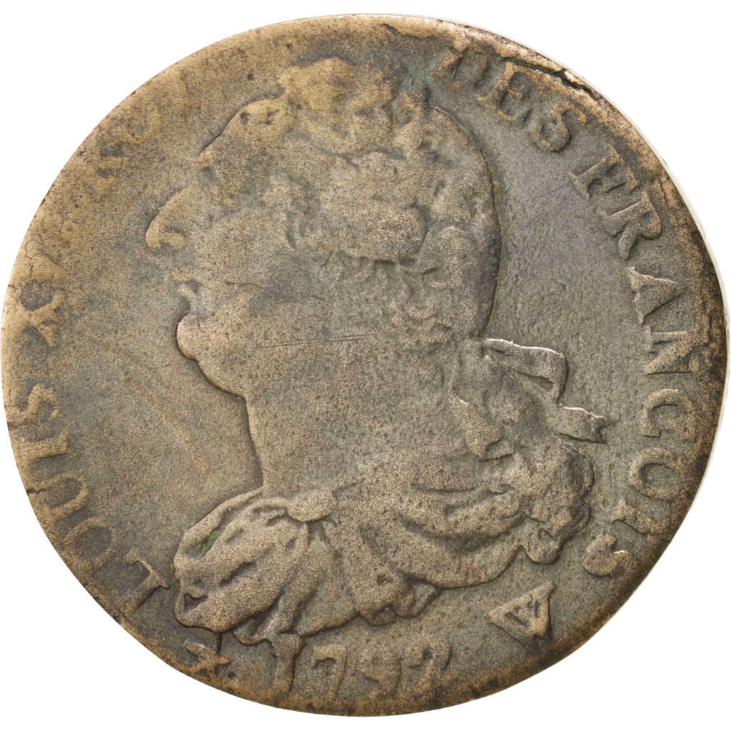 Coin, France, 2 sols françois, 2 Sols, 1792, Lille, VF(30-35), Bronze