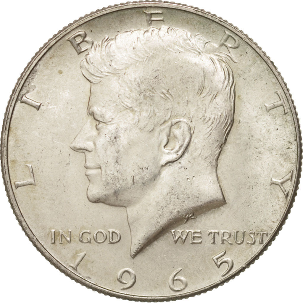 Coin, United States, Kennedy Half Dollar, Half Dollar, 1965, U.S. Mint