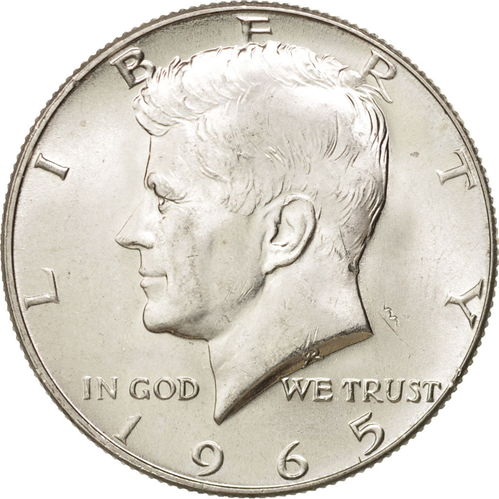 Coin, United States, Kennedy Half Dollar, Half Dollar, 1965, U.S. Mint