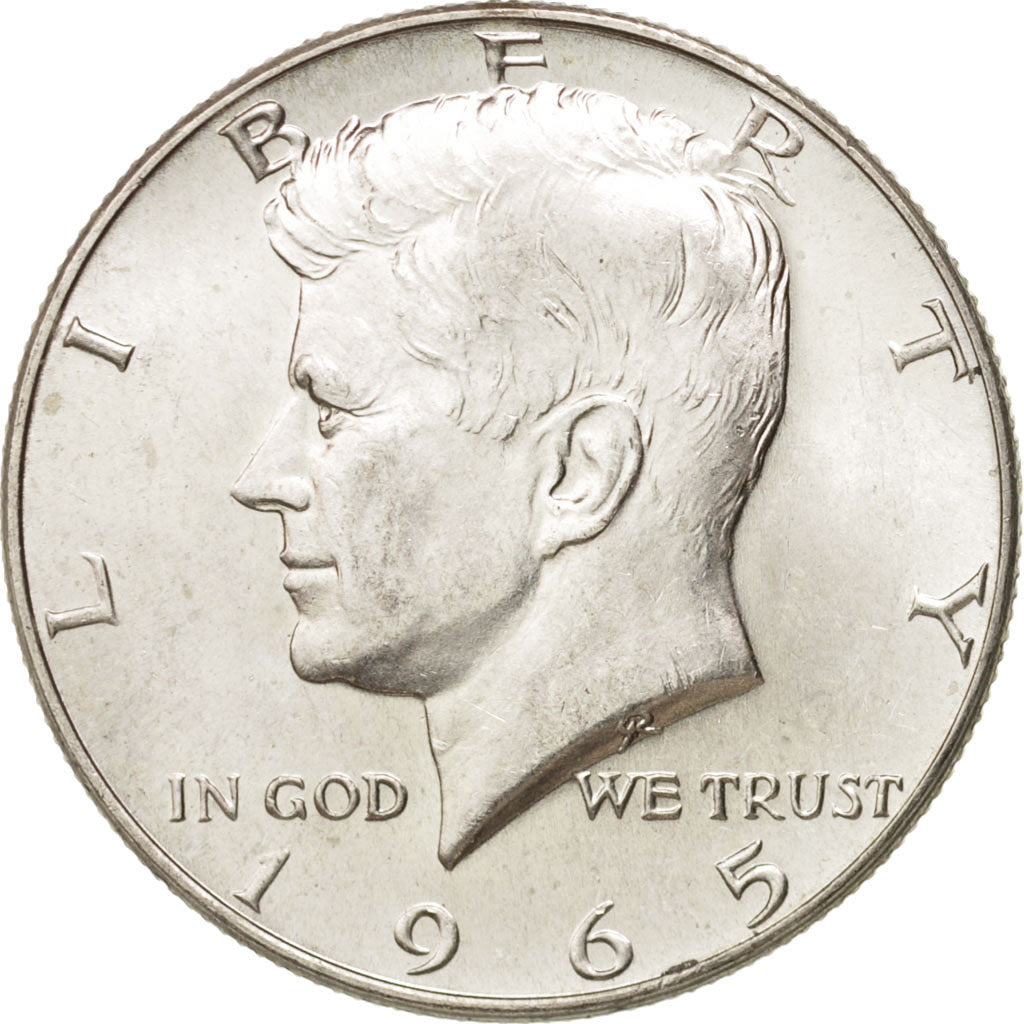 Coin, United States, Kennedy Half Dollar, Half Dollar, 1965, U.S. Mint