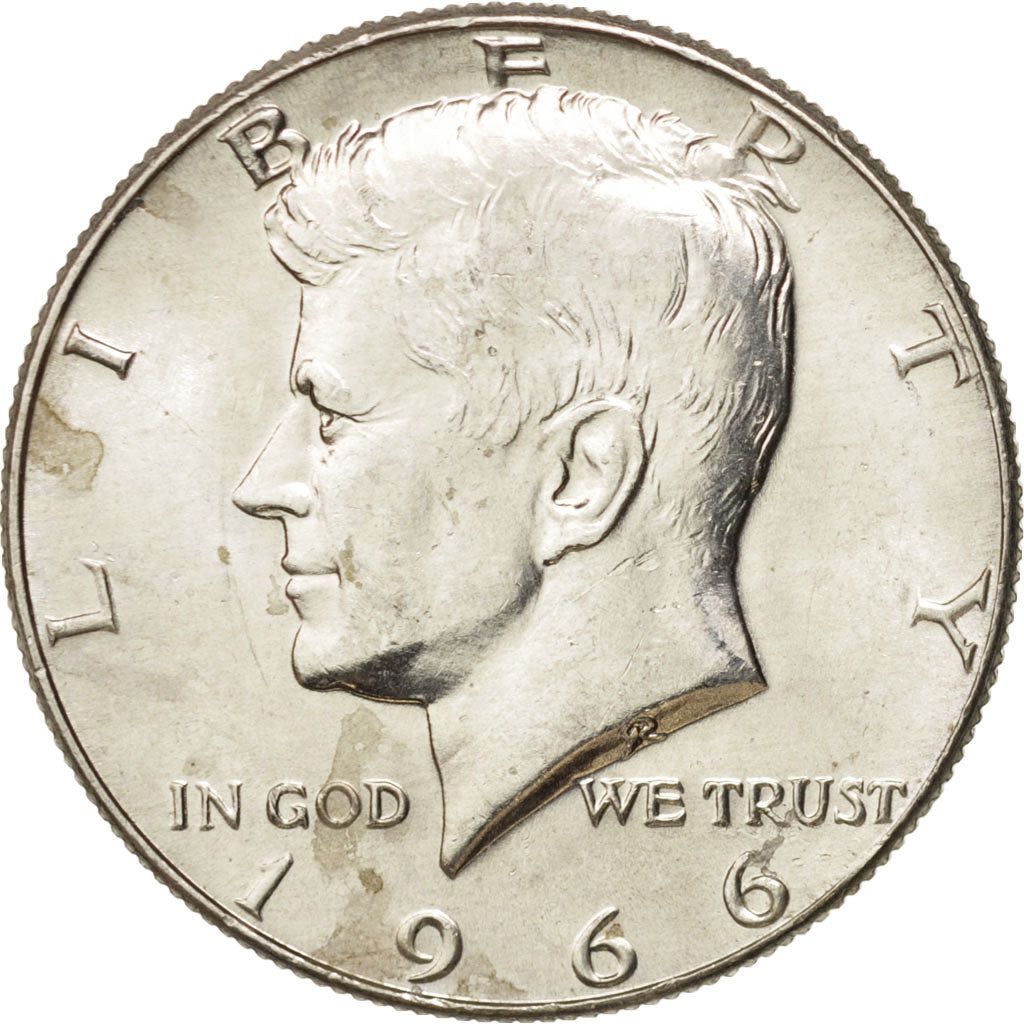Coin, United States, Kennedy Half Dollar, Half Dollar, 1966, U.S. Mint
