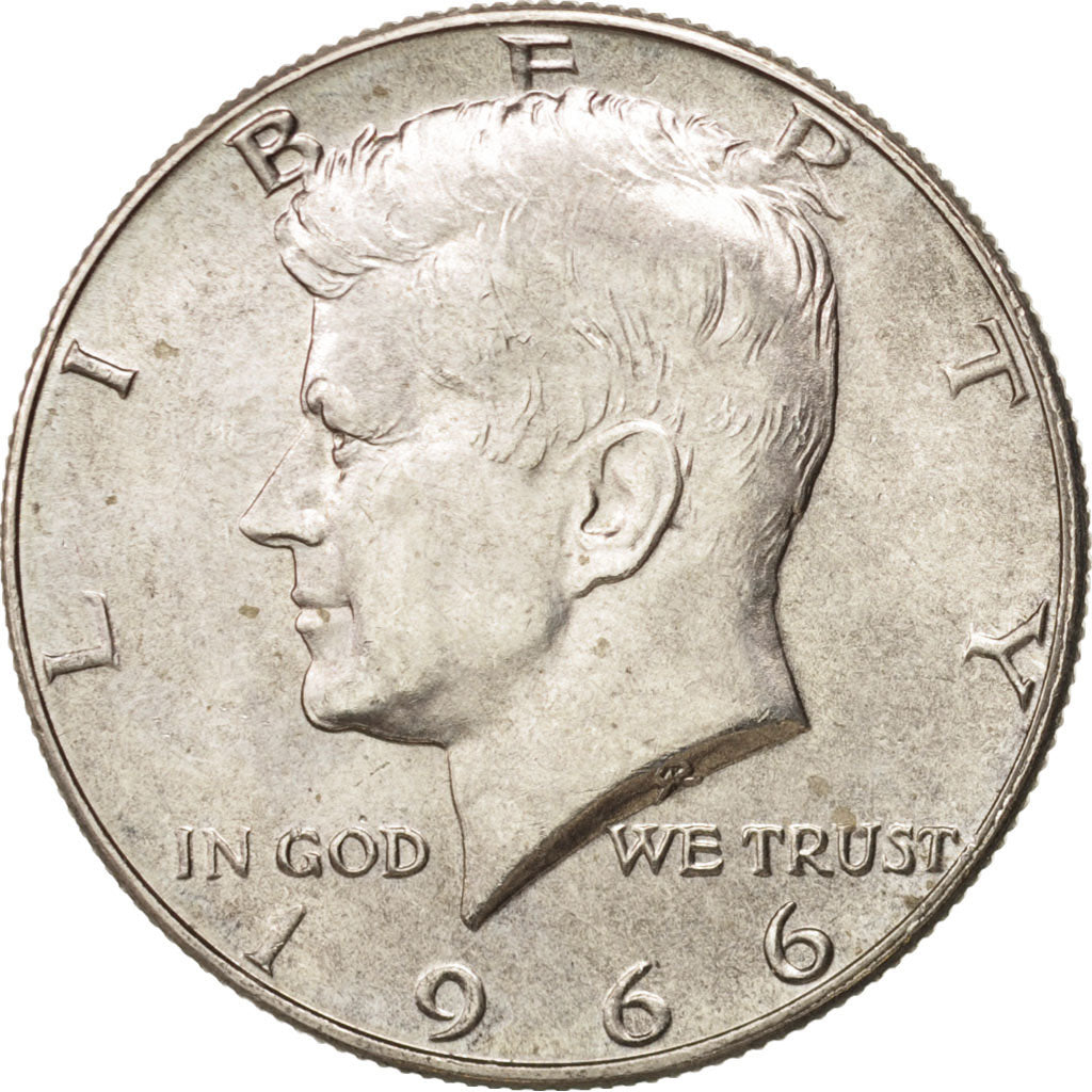 Coin, United States, Kennedy Half Dollar, Half Dollar, 1966, U.S. Mint