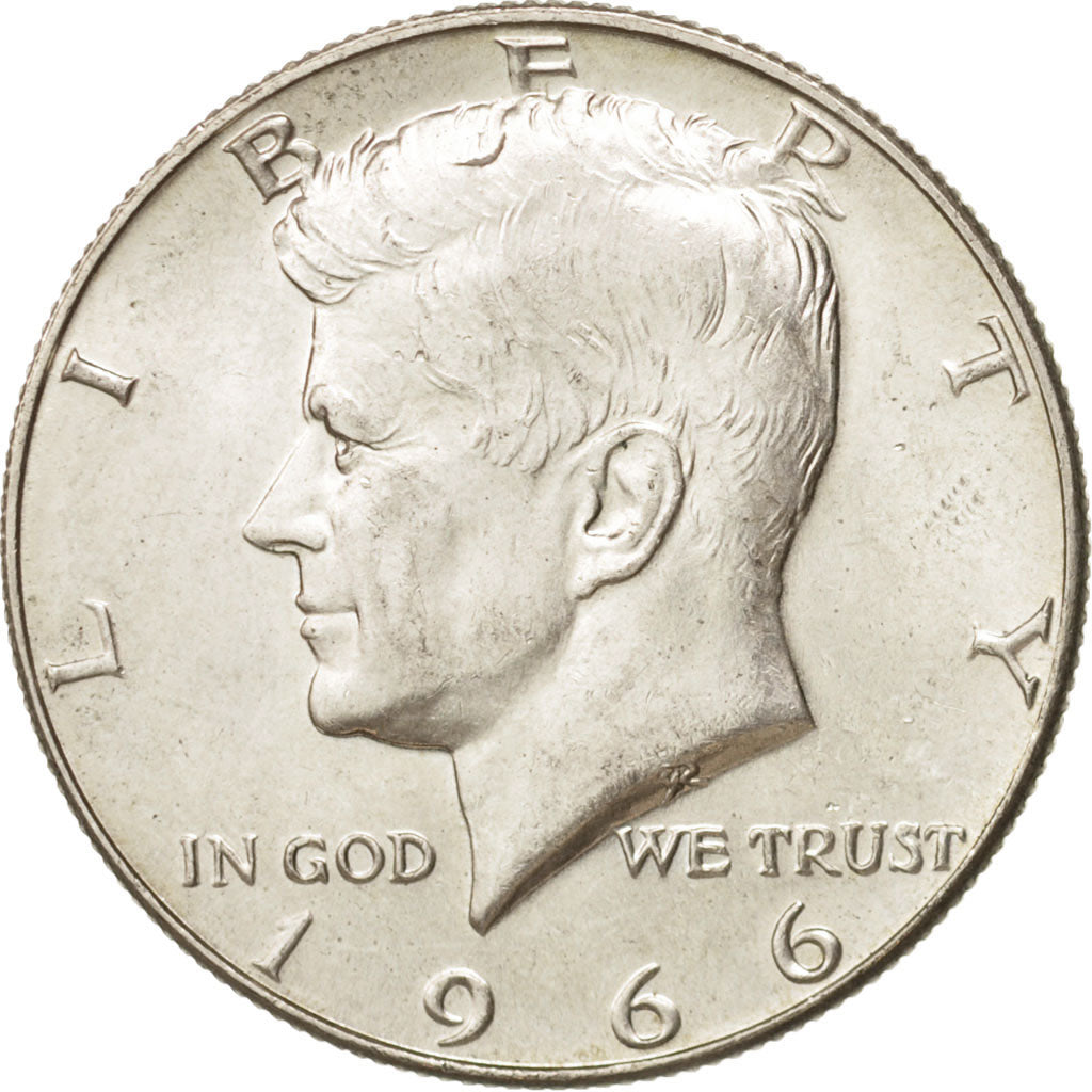 Coin, United States, Kennedy Half Dollar, Half Dollar, 1966, U.S. Mint