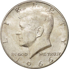 Coin, United States, Kennedy Half Dollar, Half Dollar, 1966, U.S. Mint