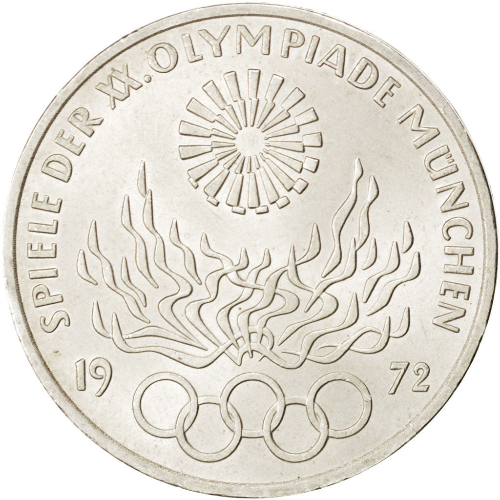 GERMANY - FEDERAL REPUBLIC, 10 Mark, 1972, Hambourg, KM #135, MS(60-62),...