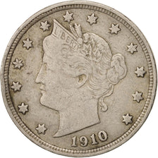 Coin, United States, Liberty Nickel, 5 Cents, 1910, U.S. Mint, Philadelphia