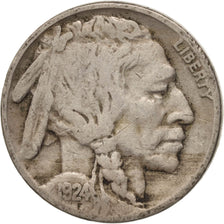 Stati Uniti, Buffalo Nickel, 5 Cents, 1924, U.S. Mint, Philadelphia, BB, Rame...