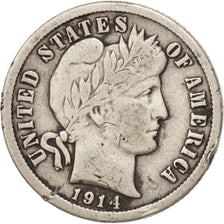 Coin, United States, Barber Dime, Dime, 1914, U.S. Mint, Philadelphia