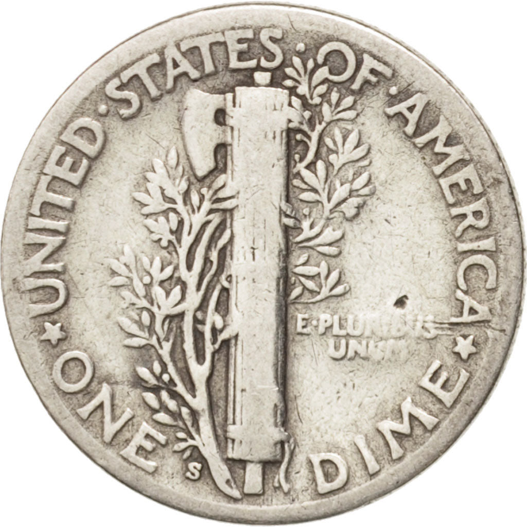 United States, Mercury Dime, Dime, 1929, U.S. Mint, San Francisco, VF(30-35)