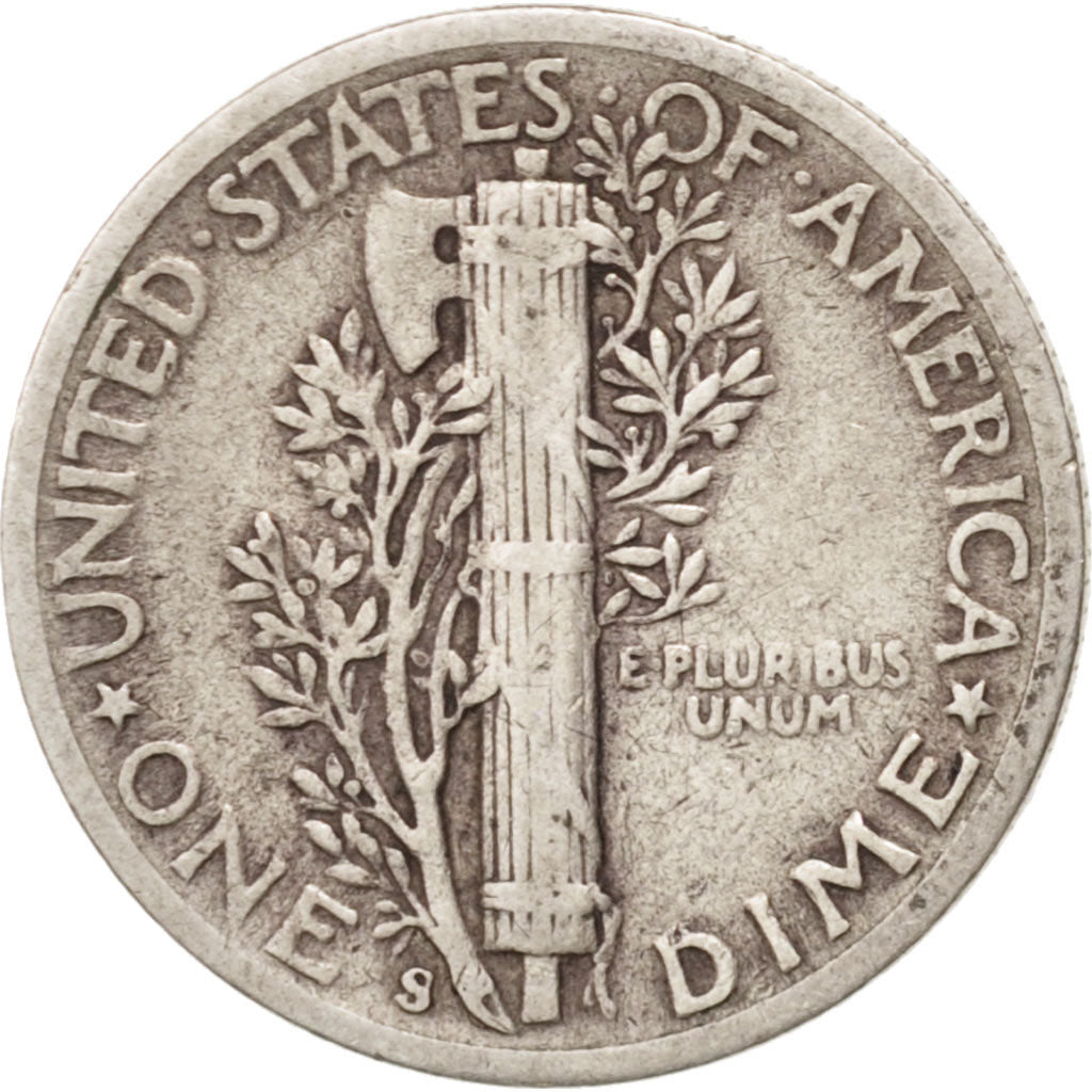 United States, Mercury Dime, Dime, 1945, U.S. Mint, San Francisco, VF(30-35)