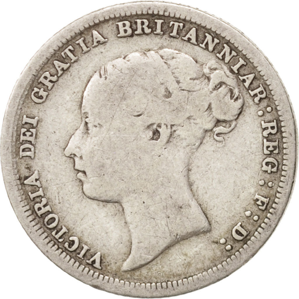 Great Britain, Victoria, 6 Pence, 1887, VF(20-25), Silver