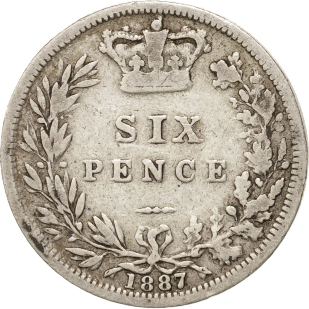 Great Britain, Victoria, 6 Pence, 1887, VF(20-25), Silver