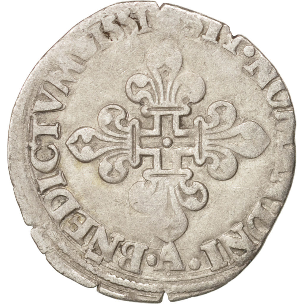 Munten, Frankrijk, Demi Gros de Nesle, 1551, Paris, FR+, Zilver, Sombart:4458