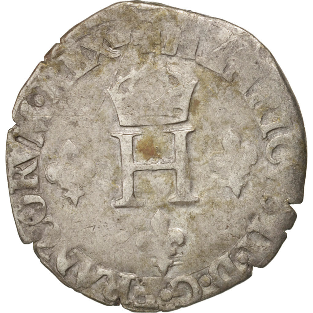 Moneta, Francja, Demi Gros de Nesle, 1551, Paris, VF(20-25), Srebro
