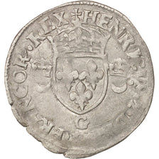 Moneda, Francia, Douzain aux croissants, 1550, Poitiers, MBC, Vellón