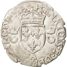 France, Henry II, Douzain aux croissants, 1551, Paris, VF(30-35), Billon