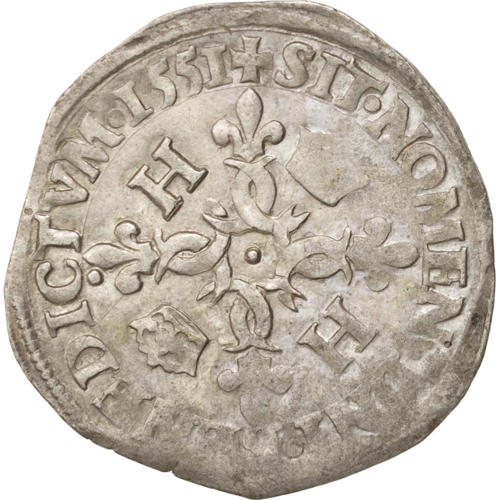 Munten, Frankrijk, Douzain aux croissants, 1551, Paris, FR+, Billon