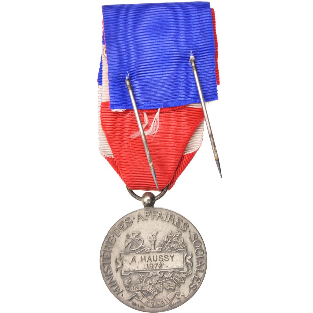 France, Ministère des Affaires Sociales, Medal, 1972, Good Quality, Silver, 27