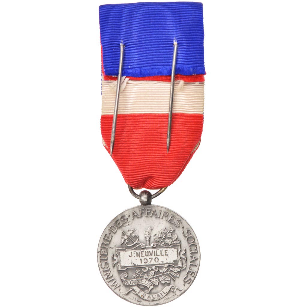 France, Médaille d'honneur du travail, Medal, 1970, Good Quality, Silver, 27