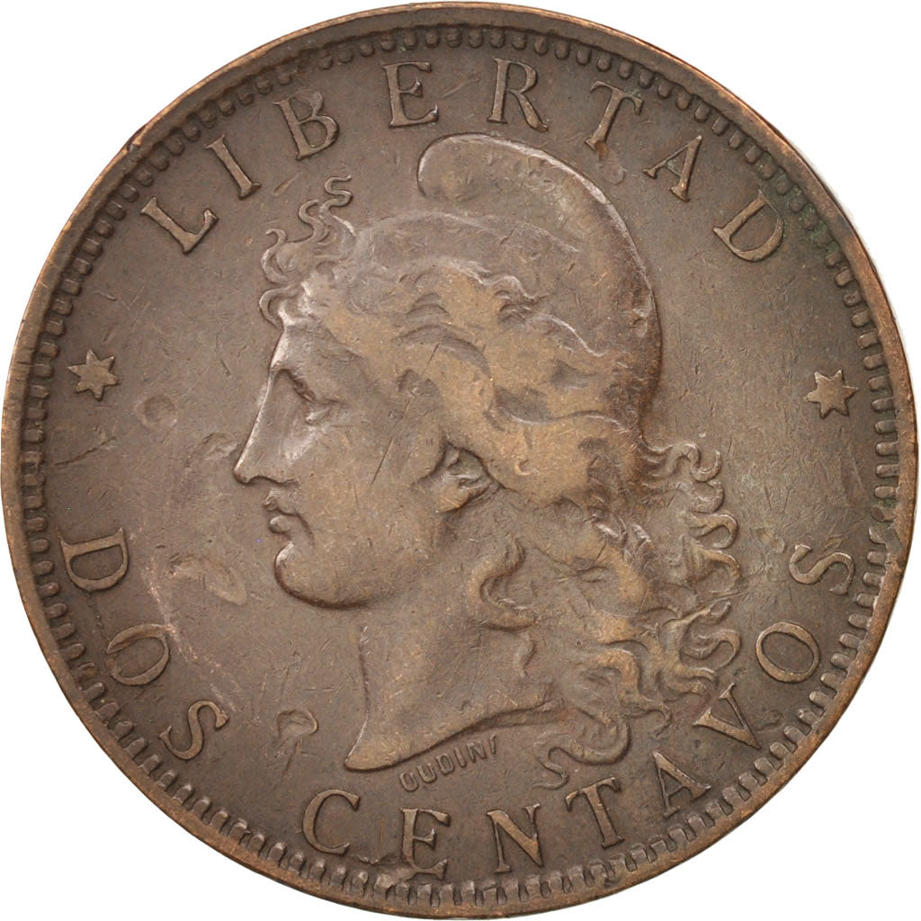 Argentina, 2 Centavos, 1893, Buenos Aires, VF(30-35), Bronze, KM:33